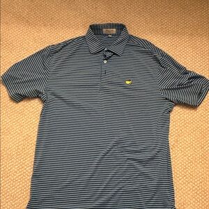 Peter Millar Navy and White Striped Polo